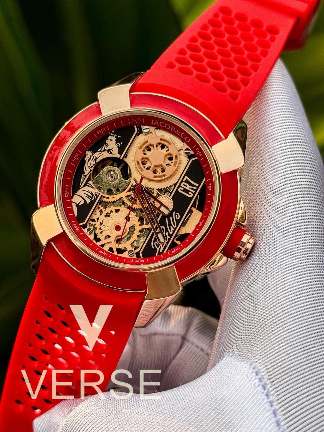 JACOB & CO CR7 Automatic Red Belt Rose Gold Case AA - VERSE - 