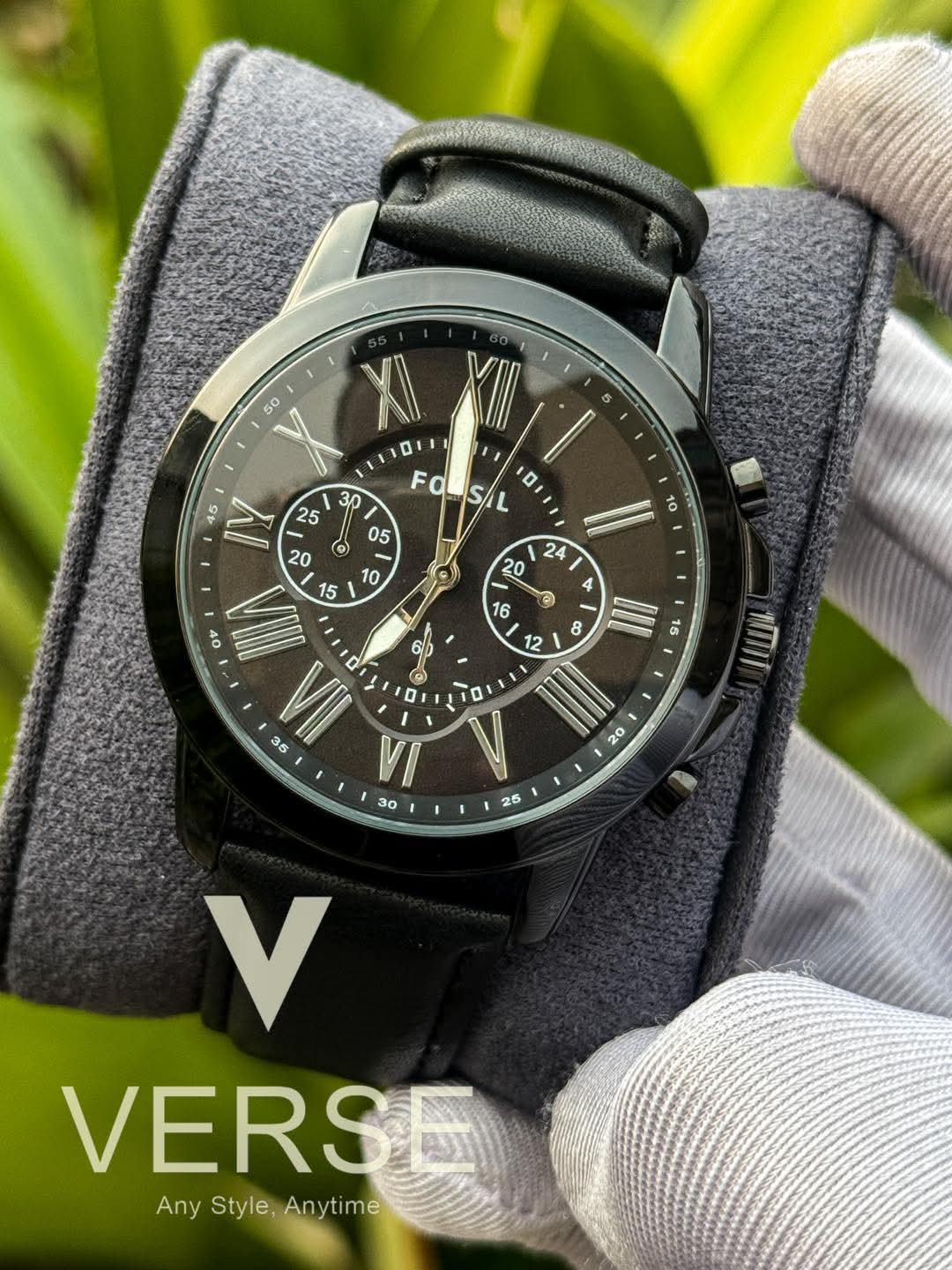 Fossil Grant Chronograph Black Belt Black Dial AA - VERSE - 