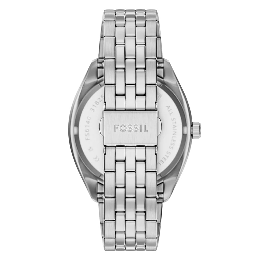 Fossil Campbell Day-Date Navy Blue Dial Stainless Steel Men's Watch | Fossil FS6140