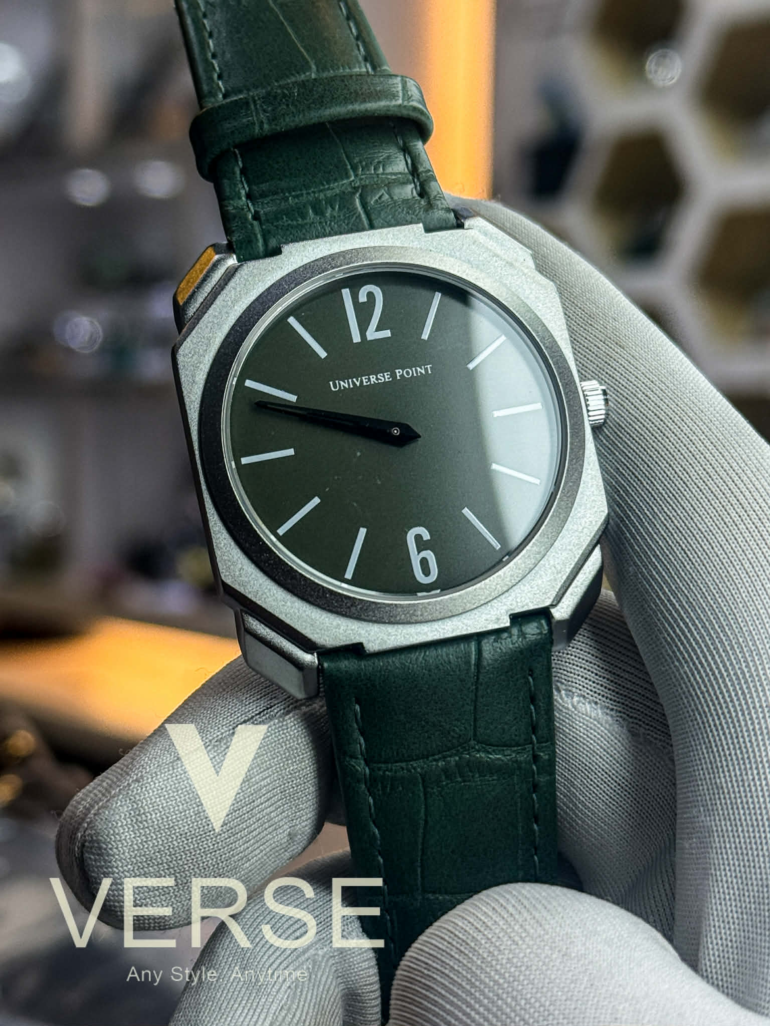 Universe Point Slim UP1988 - 1205 Men’s Quartz Watch Green Belt Green Dial - VERSE - 