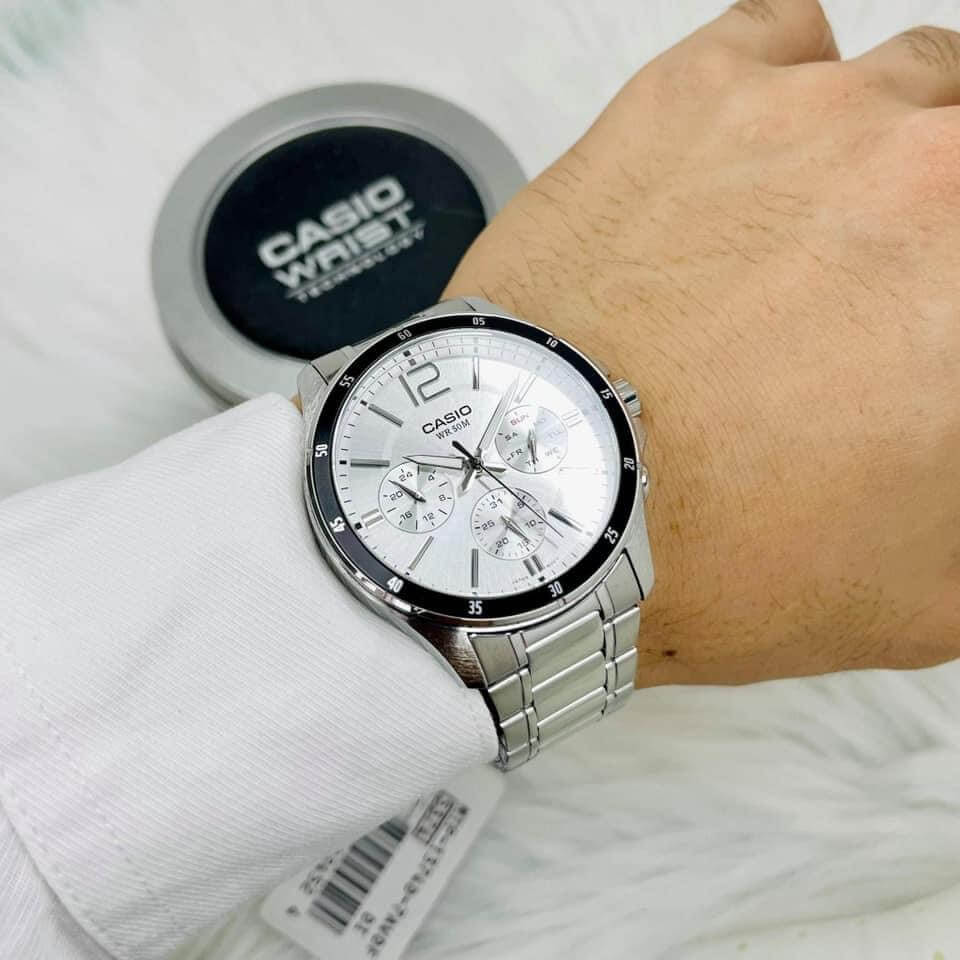 Casio MTP - 1374D - 7AVDF Silver Dial Multifunction Men's Stainless Steel Watch | Casio MTP - 1374D - 7AVDF - VERSE - 
