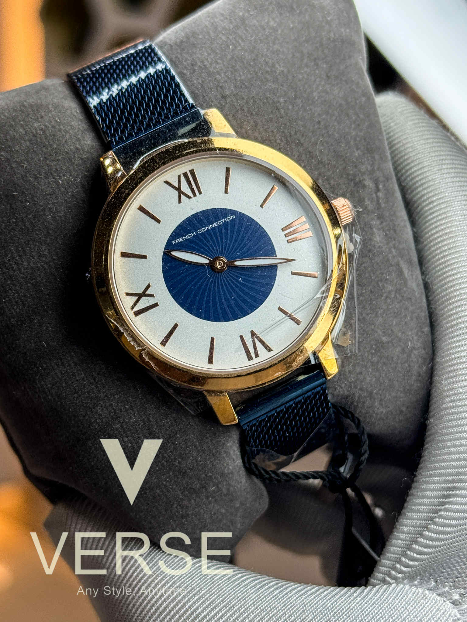 French Connection FCN00027D Women’s White & Blue Dial Watch with Blue Mesh Strap| French Connection FCN00027D - VERSE - 