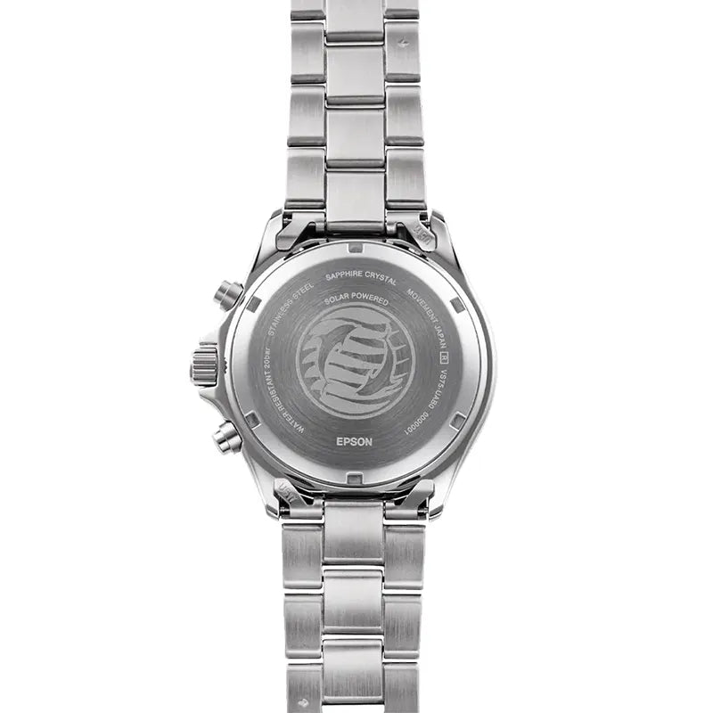 Orient Mako Solar Chronograph Sky Blue Panda Dial Stainless Steel Men's Watch | Orient RA-TX0206L