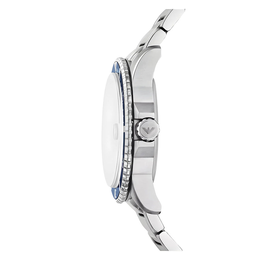 Emporio Armani World Explorer Marine Blue Arabic Dial Stainless Steel Men's 100M Watch | Emporio Armani AR80076