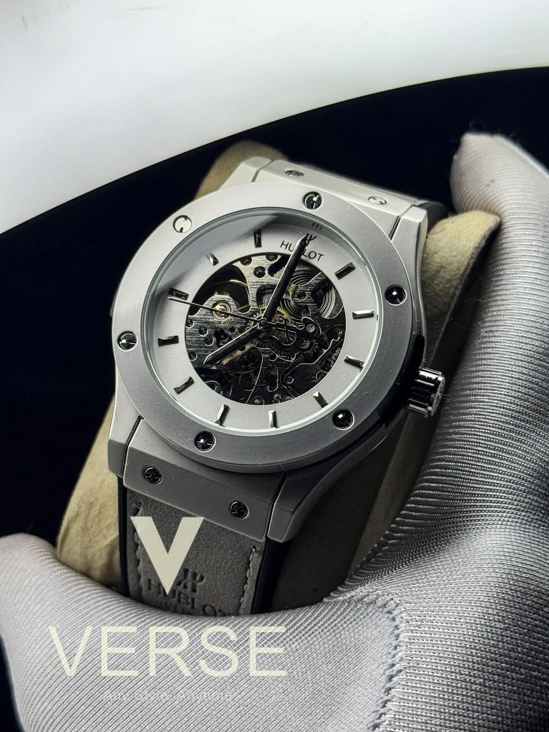 Hublot Automatic Grey Belt White Dial AA - VERSE - 