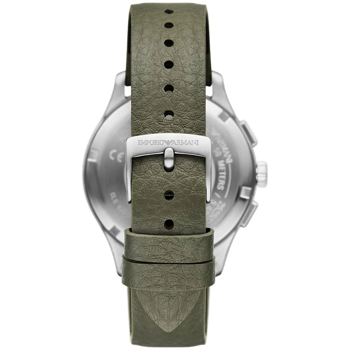 Emporio Armani Dario Chronograph Black Dial Khaki Green Mirum Strap Men's Watch | Emporio Armani AR11693