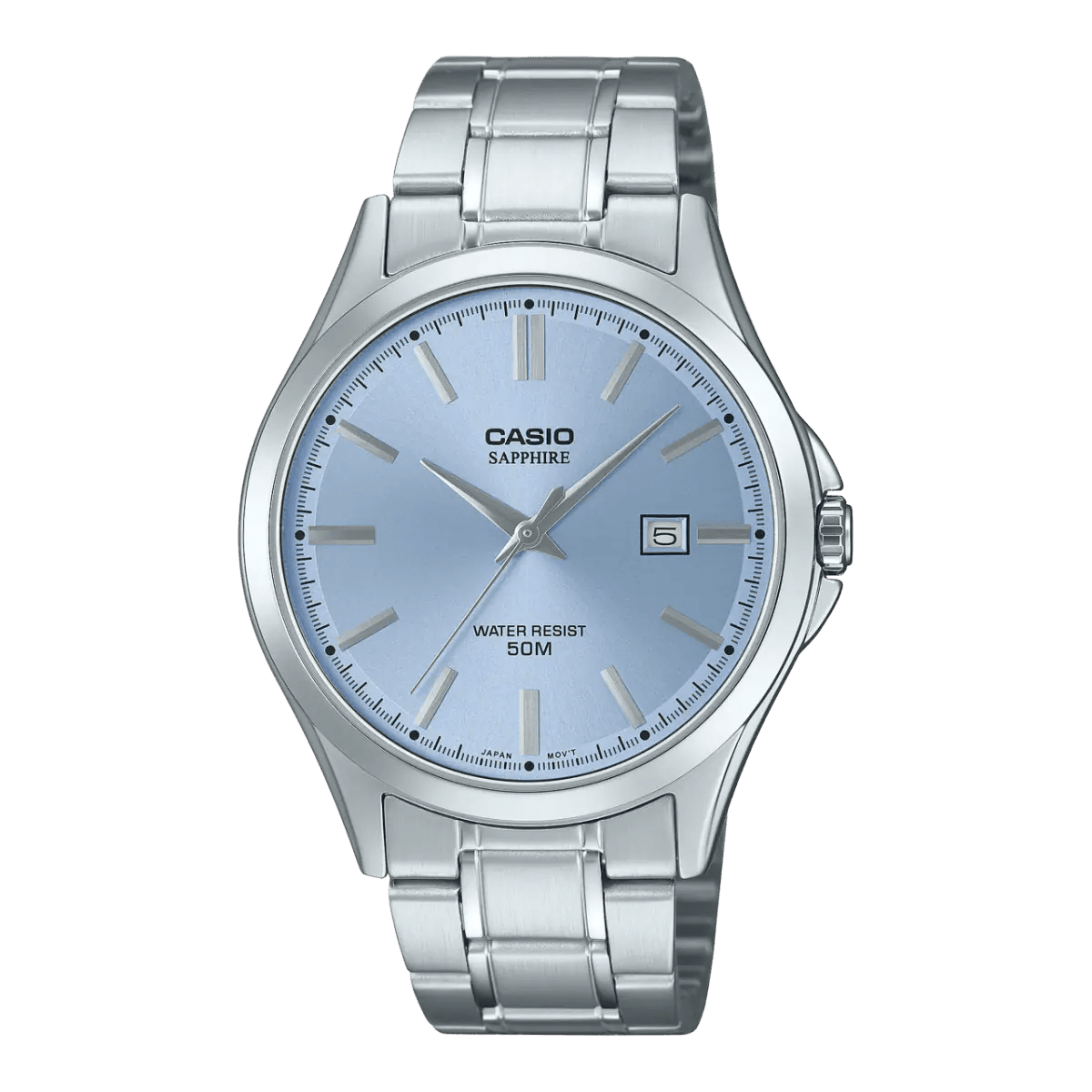 Casio MTS - 115D - 2A2V Sapphire Ice Blue Dial Men's Stainless Steel Watch | Casio MTS - 115D - 2A2V - VERSE - 