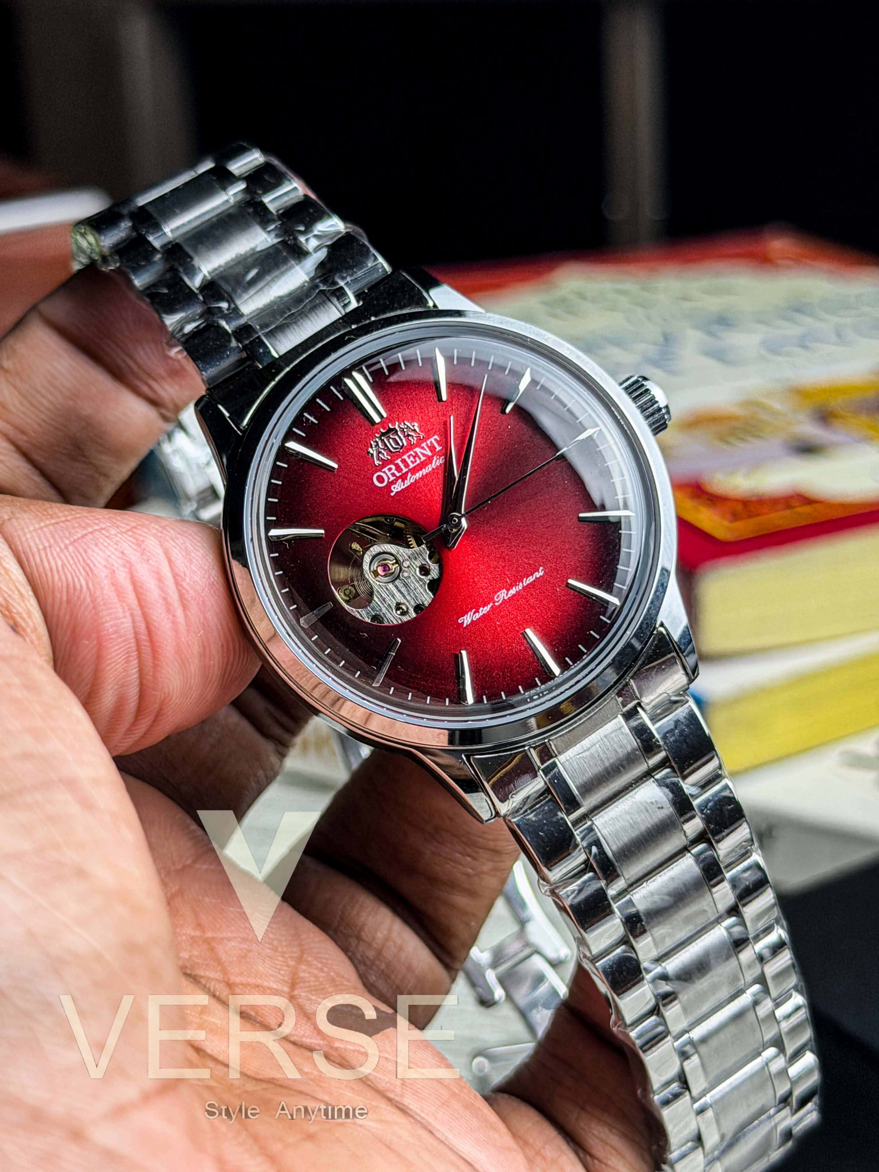 Orient Bambino Open Heart Automatic | Fumé Cabernet Crimson Dial - ( Double A )
