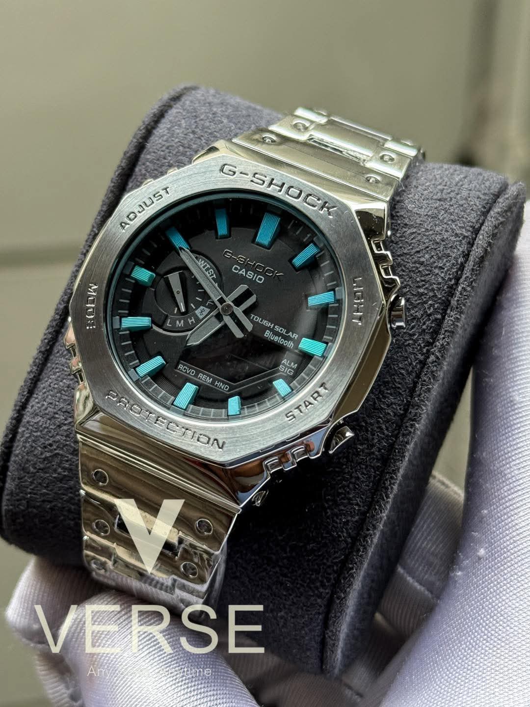 Casio G - Shock GM - B2100BD - 1A Silver Chain Tiffany Digits Triple A - VERSE - 