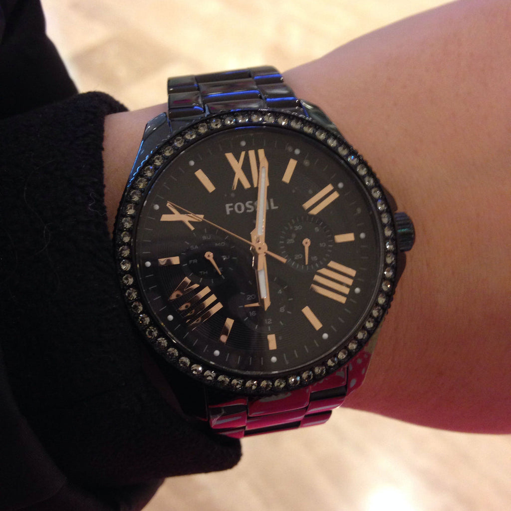 Fossil Cecile Multifunction Matte Black Dial Black Stainless Steel Women's Watch | Fossil AM4522