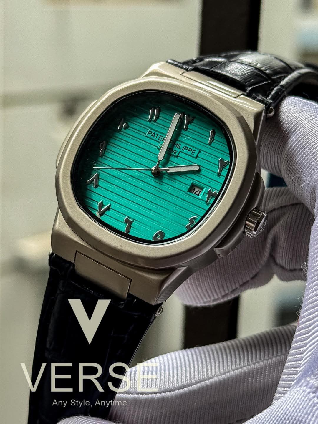 Patek Philippe Arabic Aura Black Belt Tiffany Dial AA - VERSE - 