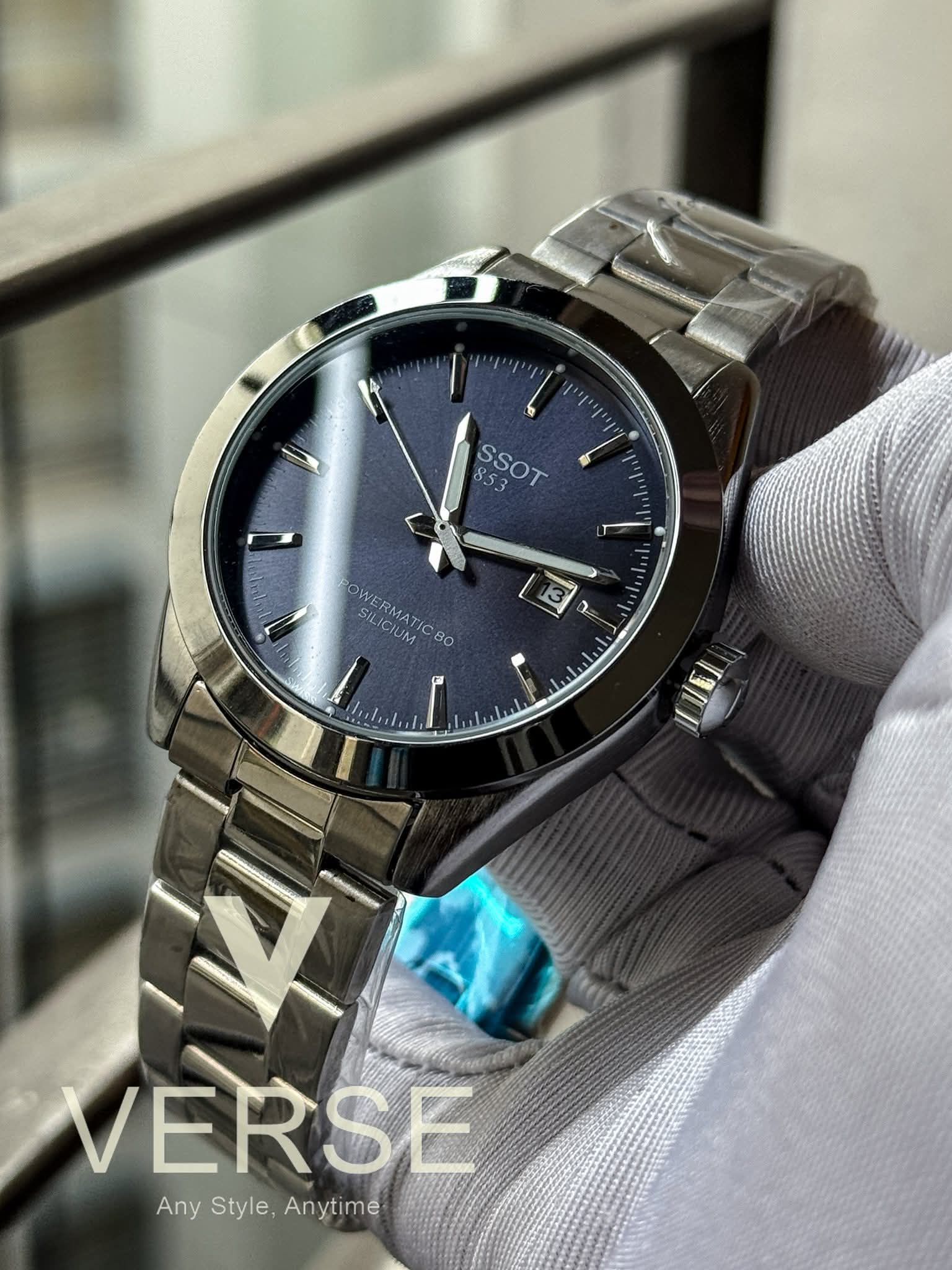 Tissot Gentleman Powermatic 80 Silicium Quartz Sun - ray Blue Dial AA - VERSE - 