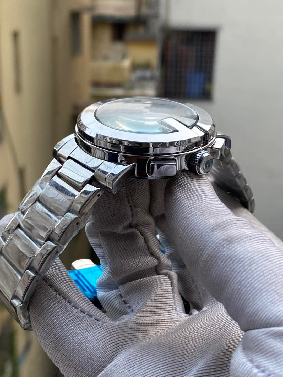 Gucci G - Chronograph Silver Chain Black Dial AA - VERSE - 