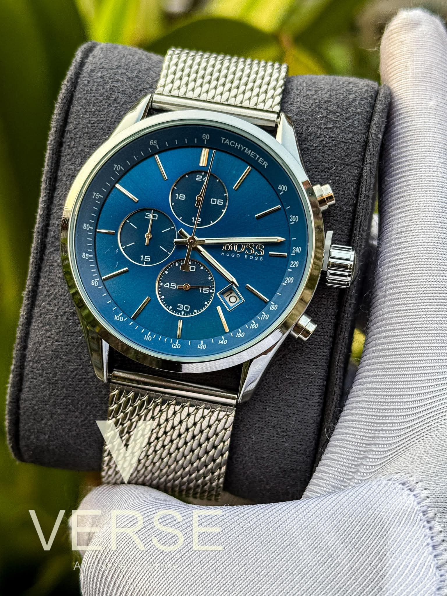 Hugo Boss Jet Chronograph Mesh Chain Blue Dial - VERSE - 