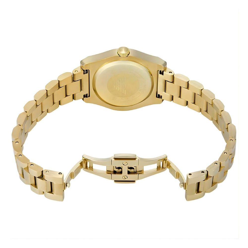 Emporio Armani Federica AR11657 White Mother-of-Pearl Dial Gold-Tone Stainless Steel Women's Watch | Emporio Armani AR11657