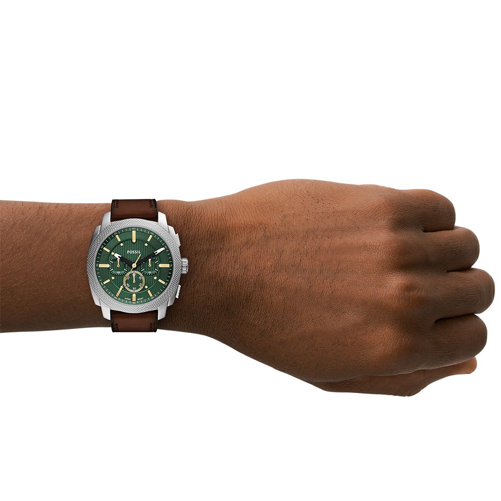 Fossil FS6100 Machine Chronograph Green Dial Brown Leather Men’s Watch | Fossil FS6100 - VERSE - 