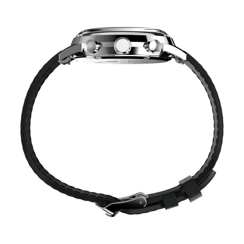 Timex Marlin Chronograph Tachymeter 40mm Panda Dial Black Leather Men's Watch | Timex TW2W10300UJ