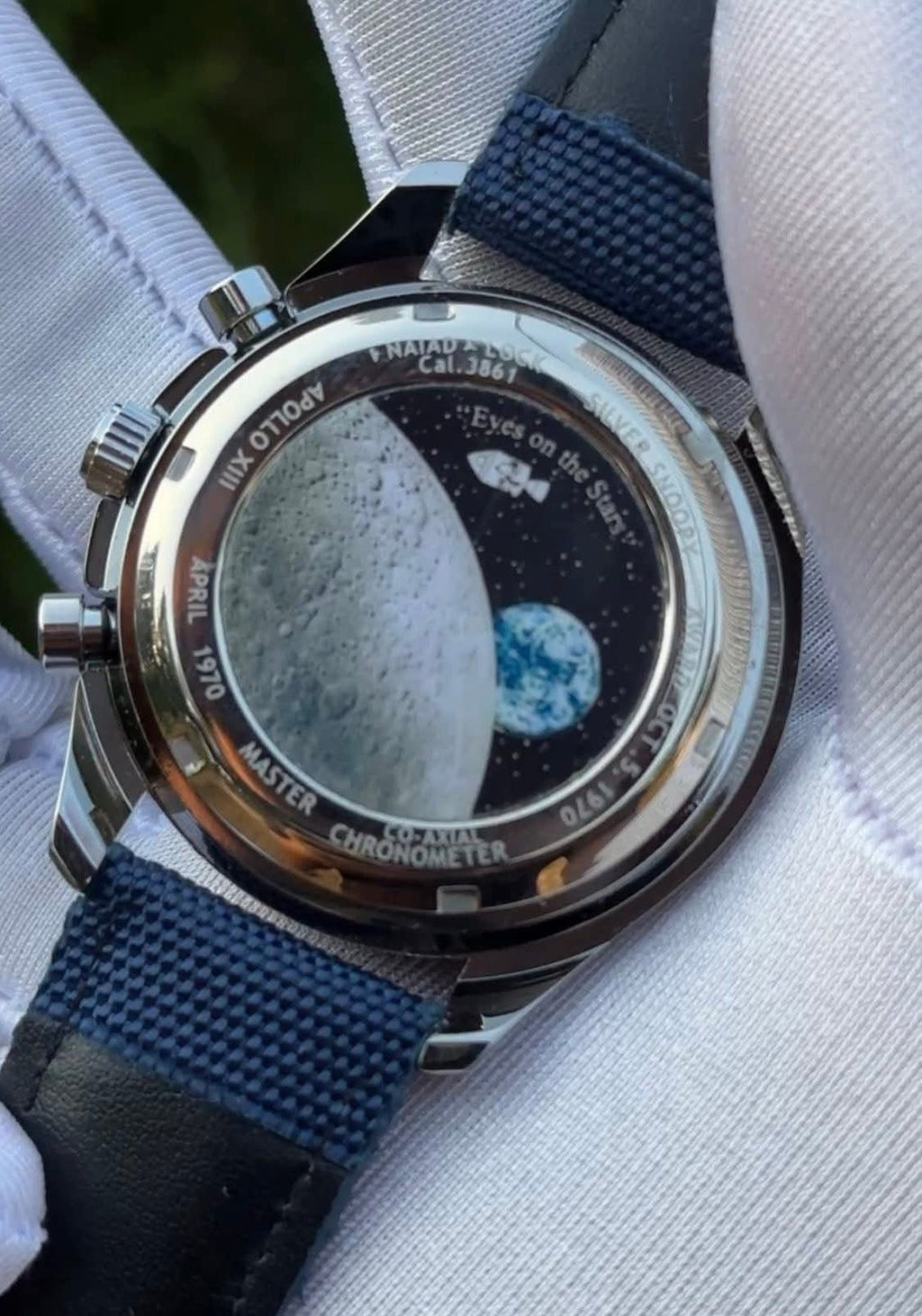 Omega Speedmaster “Silver Snoopy Award” 50th Anniversary | Silver - White Dial Blue Nylon Strap AA - VERSE - 