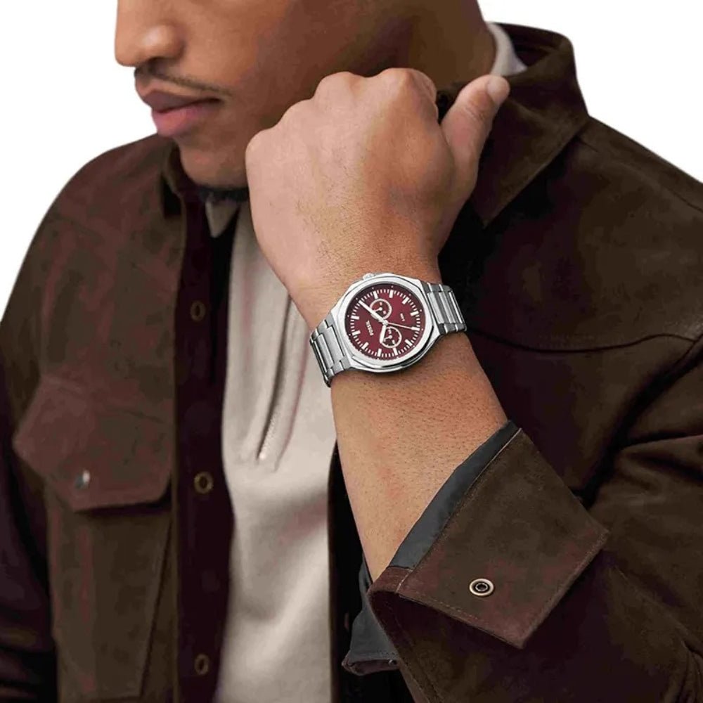 Fossil BQ2807 Evanston Multifunction Burgundy Dial Stainless Steel Men's Watch | Fossil BQ2807 - VERSE - 