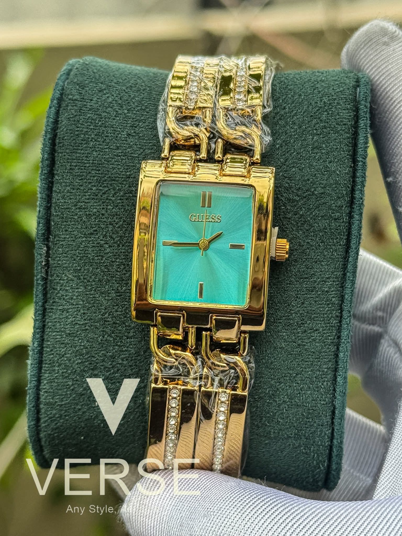 Guess Mod Heavy Metal Golden G - Links Turquoise Dial AA - VERSE - 