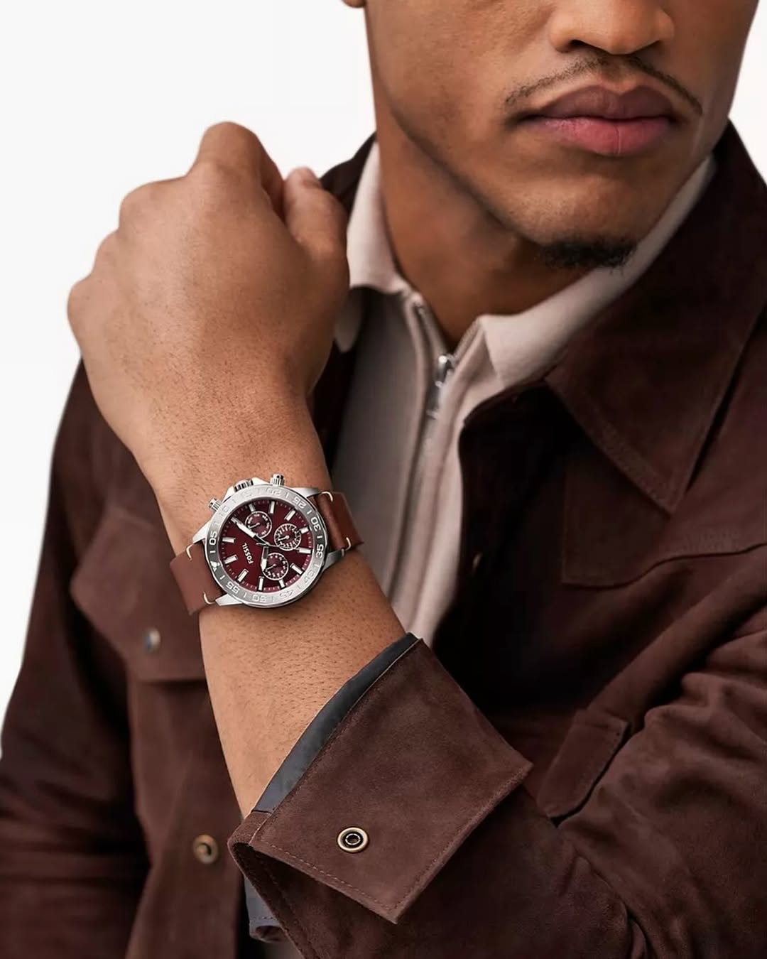 Fossil BQ2806 Bannon Chronograph Burgundy Dial Brown Leather Men's Watch | Fossil BQ2806 - VERSE - 