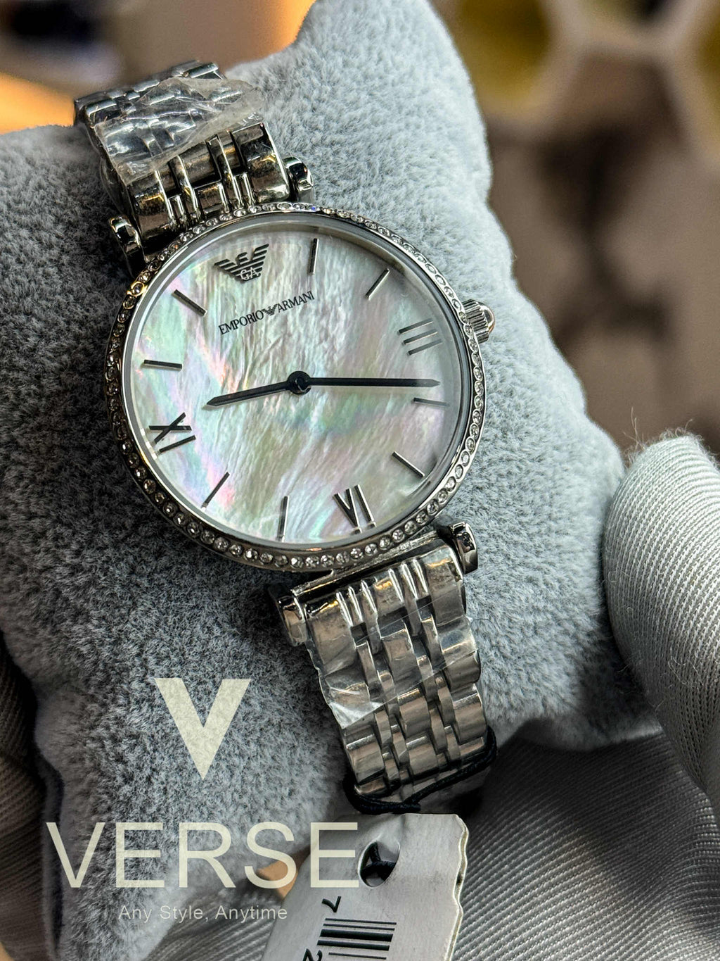 Emporio Armani AR1779 Women’s Pink Mother - of - Pearl Dial Stainless Steel Watch| Emporio Armani AR1779 - VERSE - 