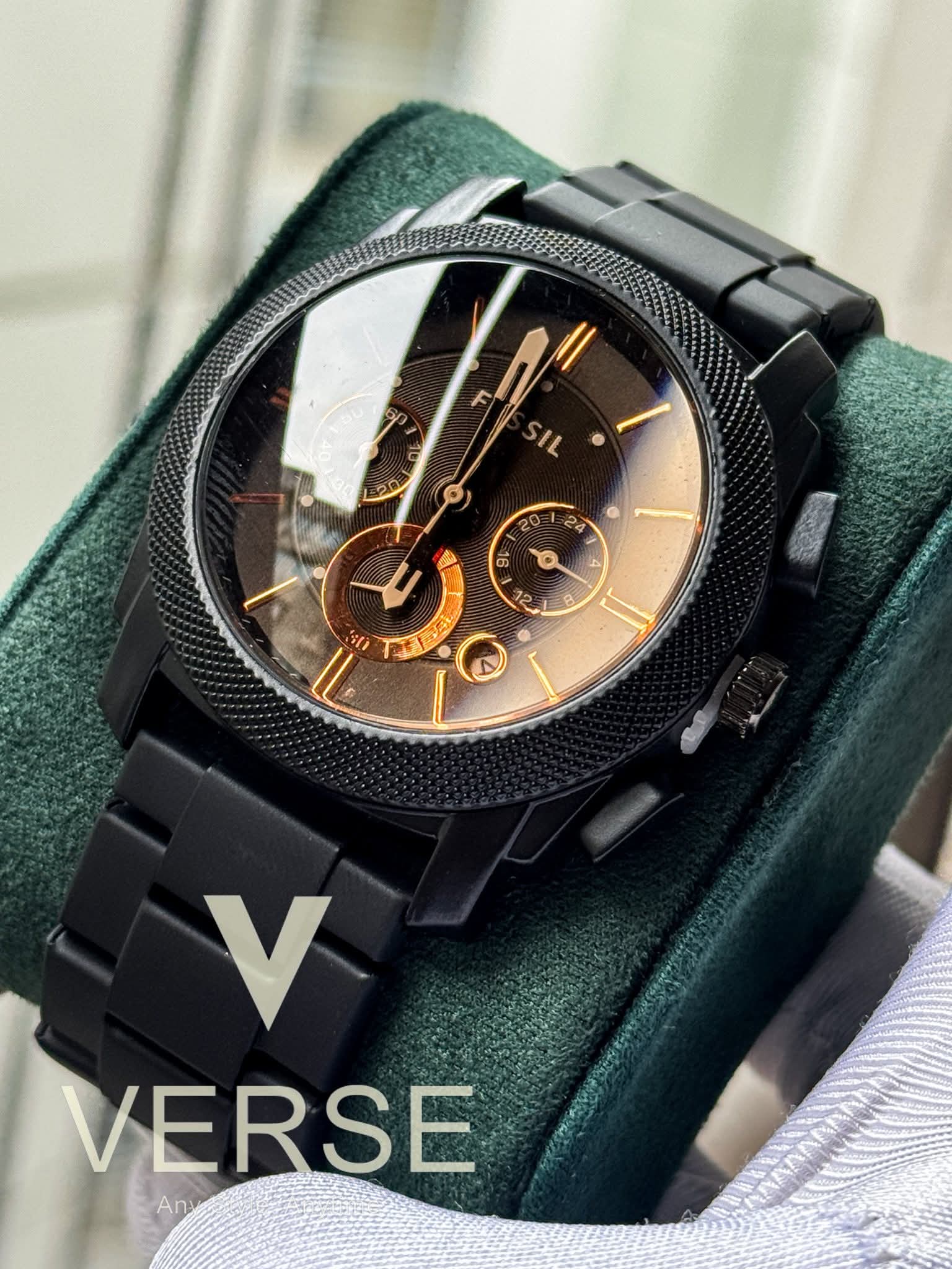 Fossil FS4682 Chain Chronograph Brown Glass AA - VERSE - 