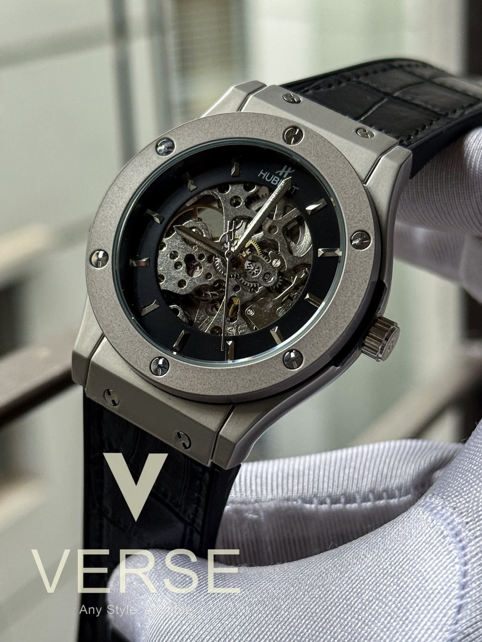 Hublot Automatic Black Leather Belt Grey Case AA - VERSE - 