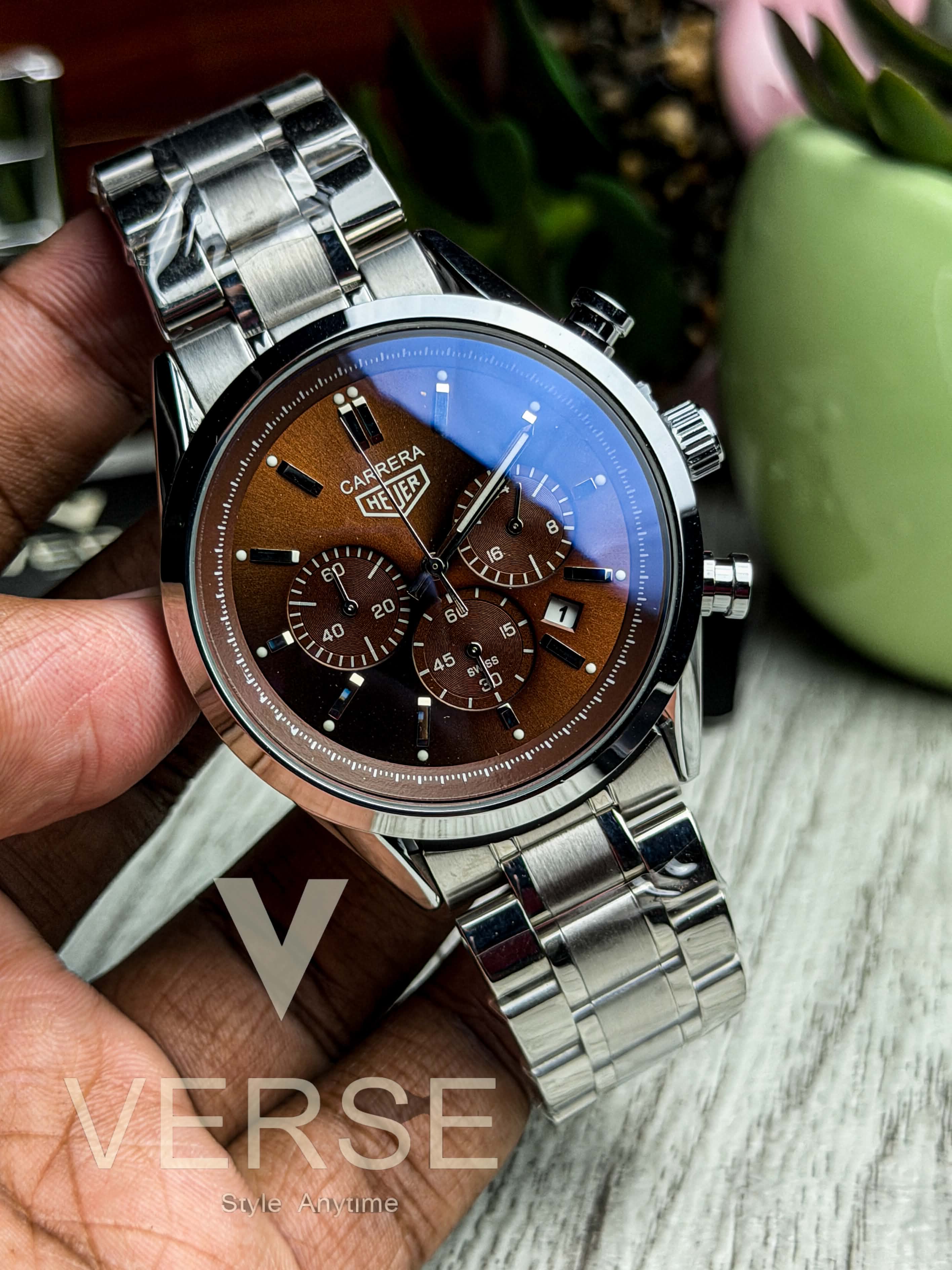TAG Heuer Carrera Chronograph V2 | Chocolate Brown Dial - ( Double A )