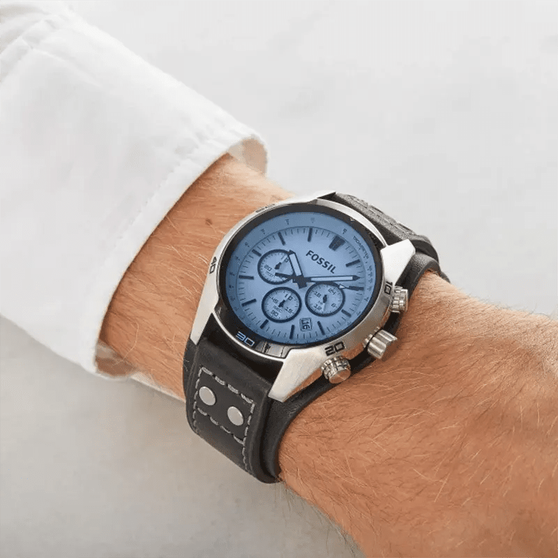 Fossil CH2564 Coachman Chronograph Blue Dial Leather Strap Men's Watch | Fossil CH2564 - VERSE - 
