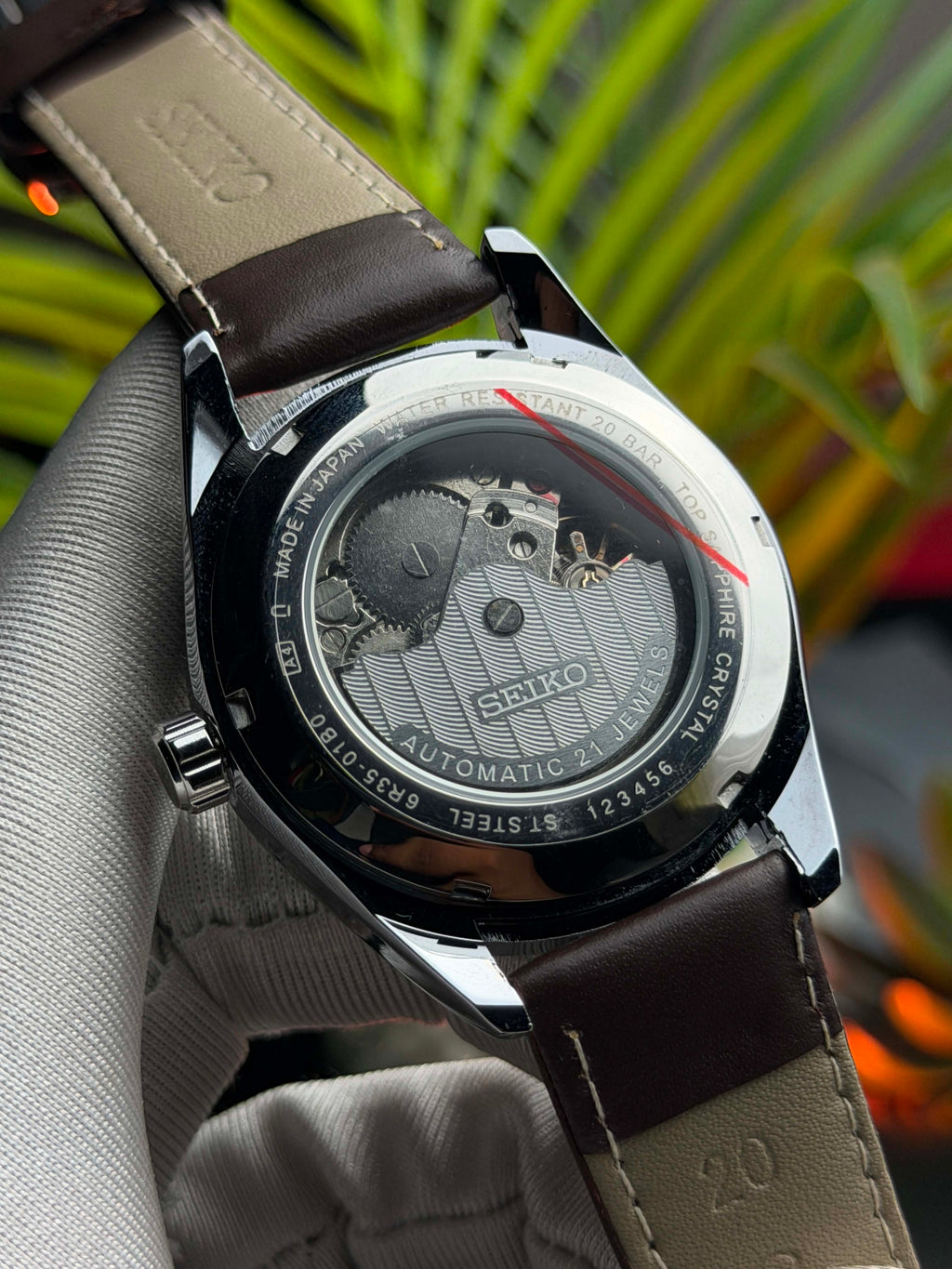 Seiko Prospex “Baby Alpinist” Automatic | Alpine Green Dial Brown Leather - ( Semi Triple A )