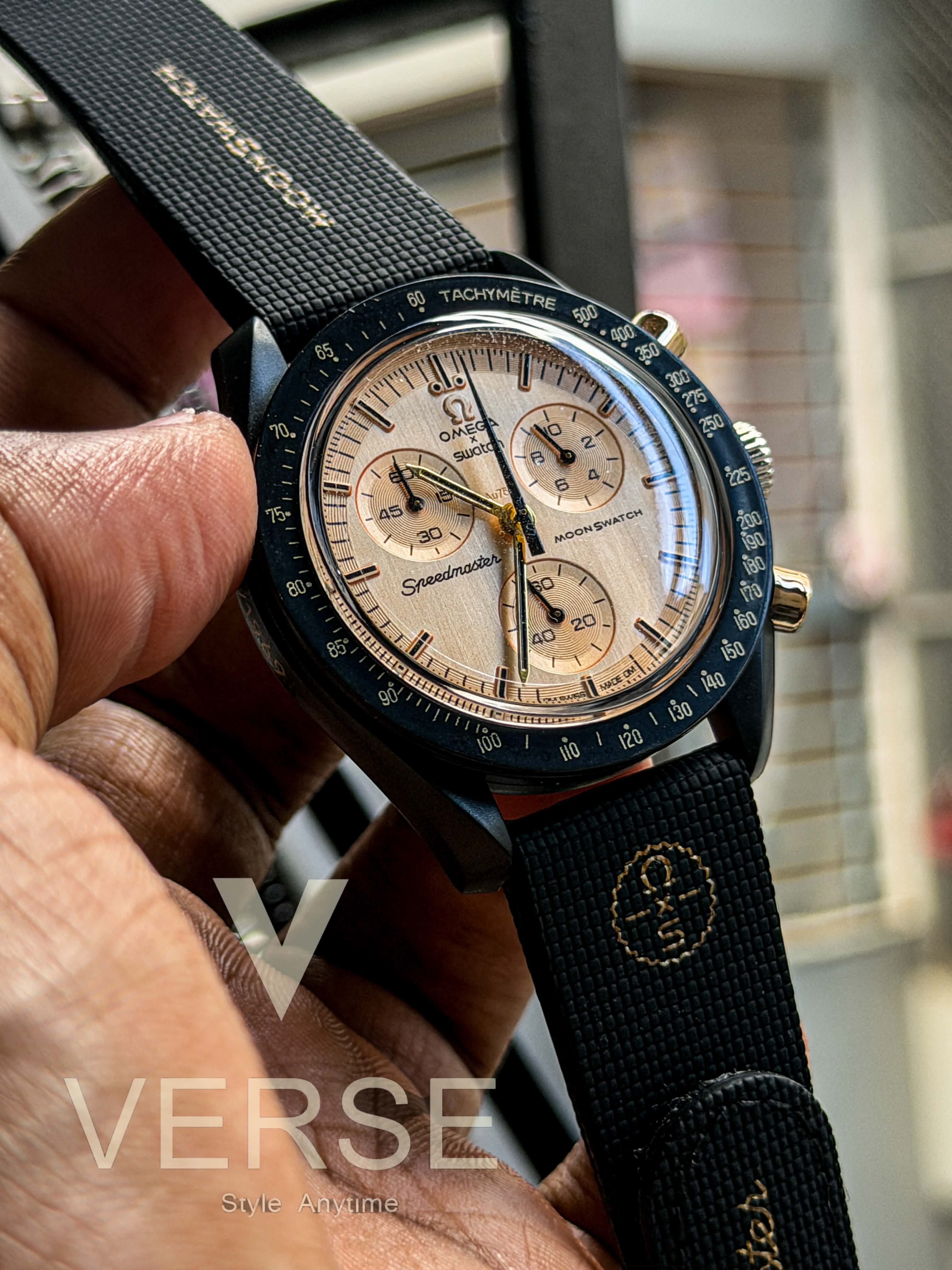 Omega x Swatch MoonSwatch “Mission to the Moon 1969” | Coral Gold Dial - ( Double A )