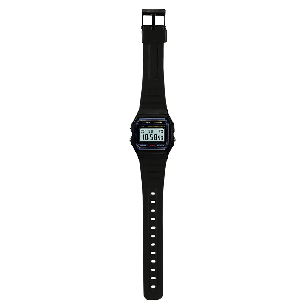 Casio F-91W-1DG Black Digital Dial Black Resin Men's Watch | Casio F-91W-1DG