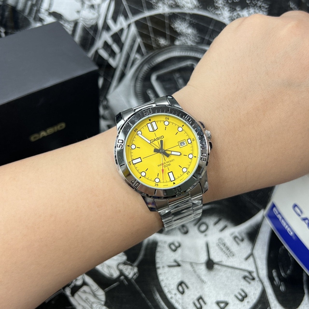 Casio Enticer MTP - VD01D - 9EV Yellow Dial Men’s Watch | Casio Enticer MTP - VD01D - 9EV - VERSE - 