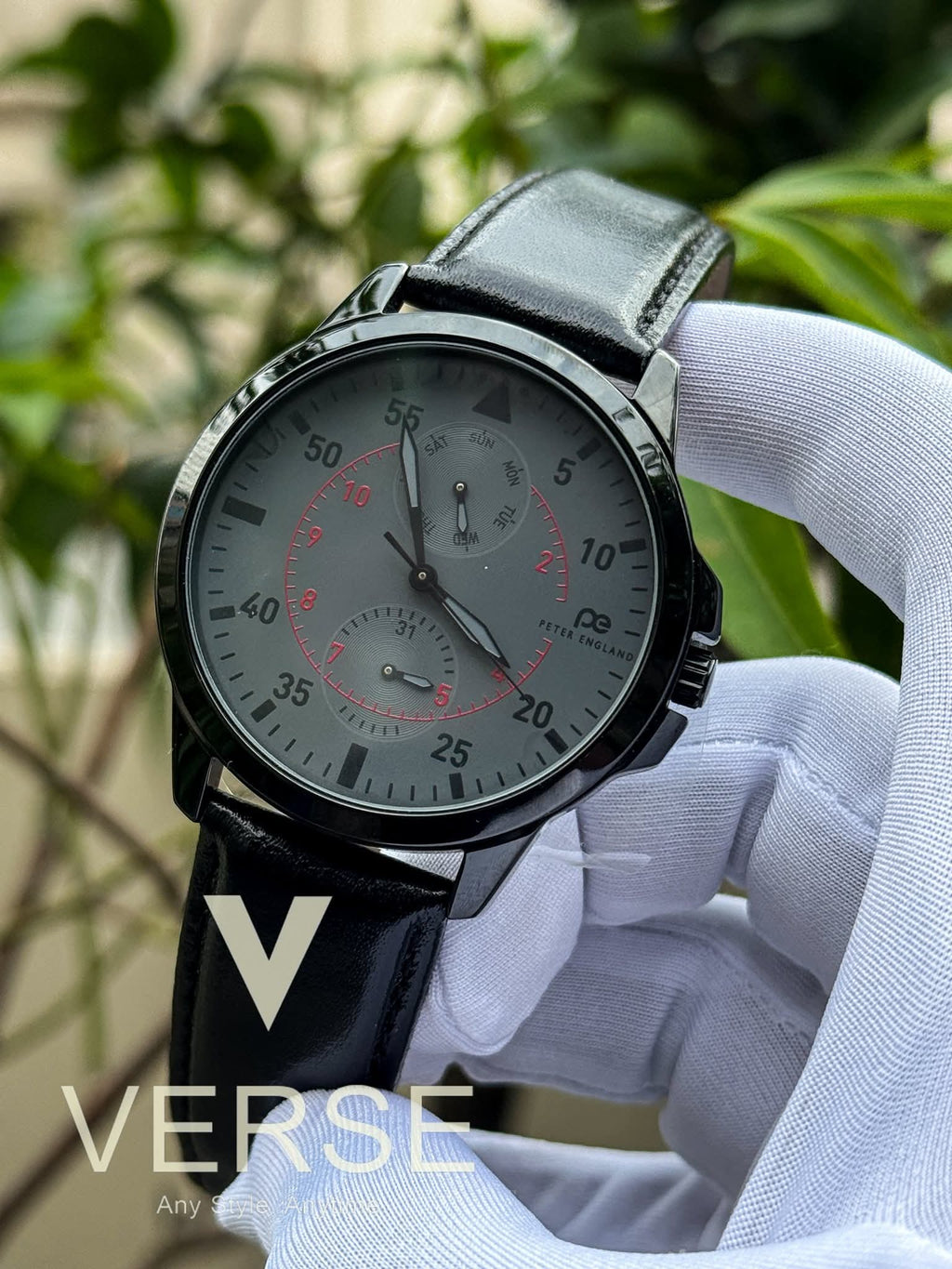Peter England PE000065D 2024 Edition Men’s Analog Watch Grey Dial, Black Leather Strap| Peter England PE000065D - VERSE - 