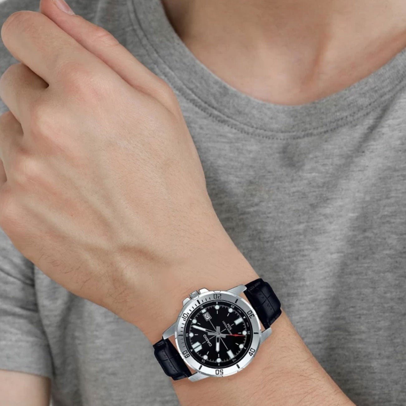 Casio MTP - VD01L - 1EVUDF Black Dial Black Leather Men's Watch | Casio MTP - VD01L - 1EVUDF - VERSE - 