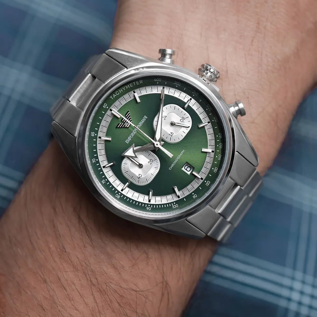 Emporio Armani AR11637 Racer Chronograph Green Dial Men's Watch | Emporio Armani AR11637 - VERSE - 