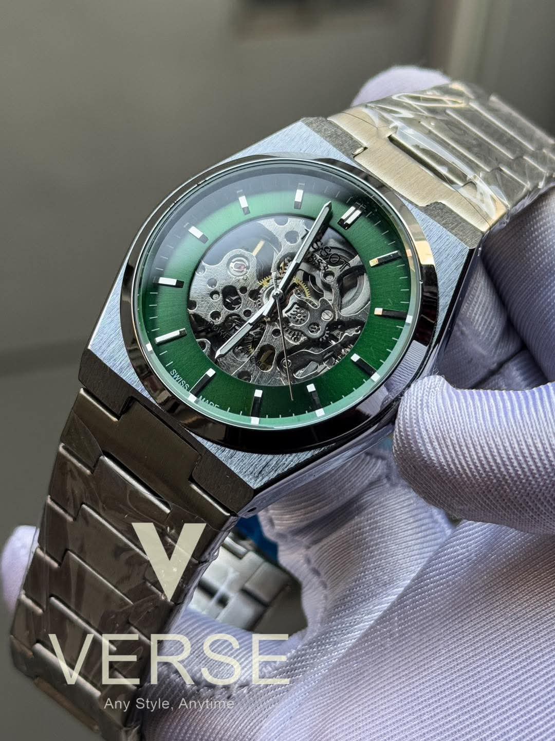 Tissot Powermatic 80 Automatic Skeleton Green Dial AA - VERSE - 