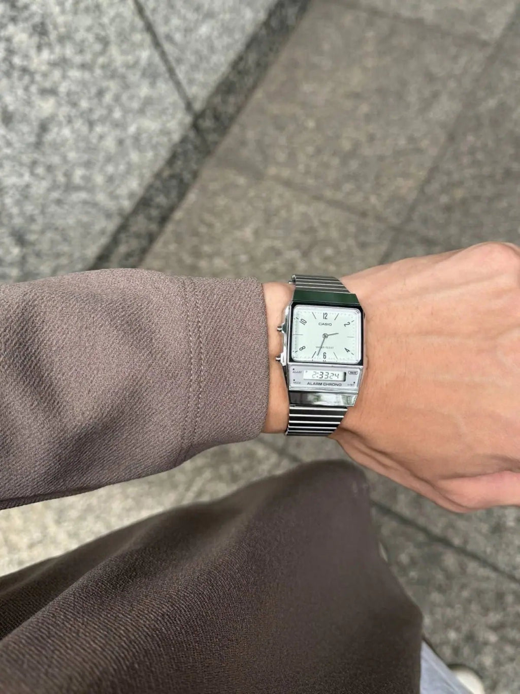 Casio AQ - 800E - 3A Vintage Dual Time Analog Digital Mint Green Dial Men's Watch | Casio AQ - 800E - 3A - VERSE - 
