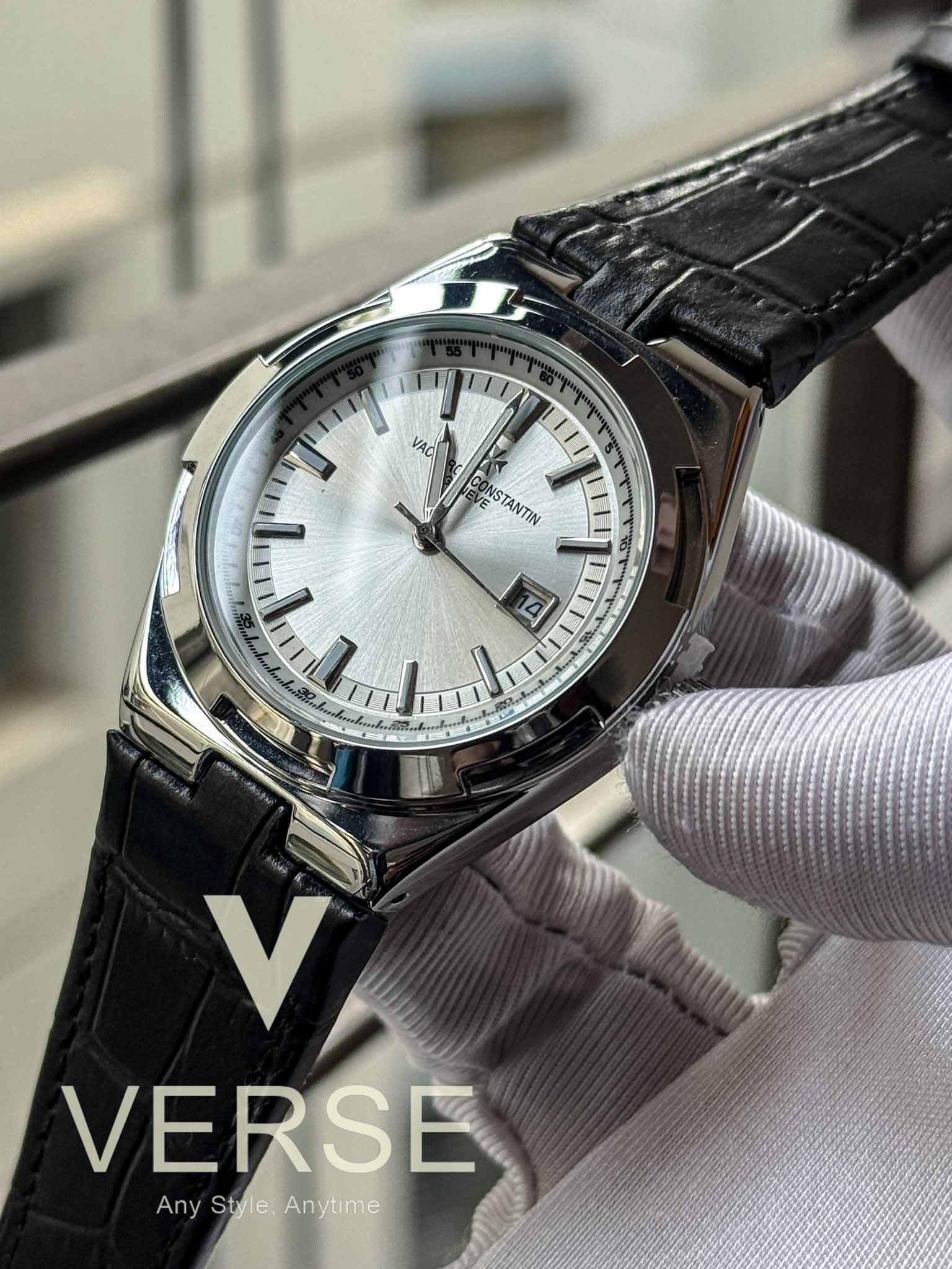 Vacheron Constantin Overseas Quartz Black Belt White Dial AA - VERSE - 