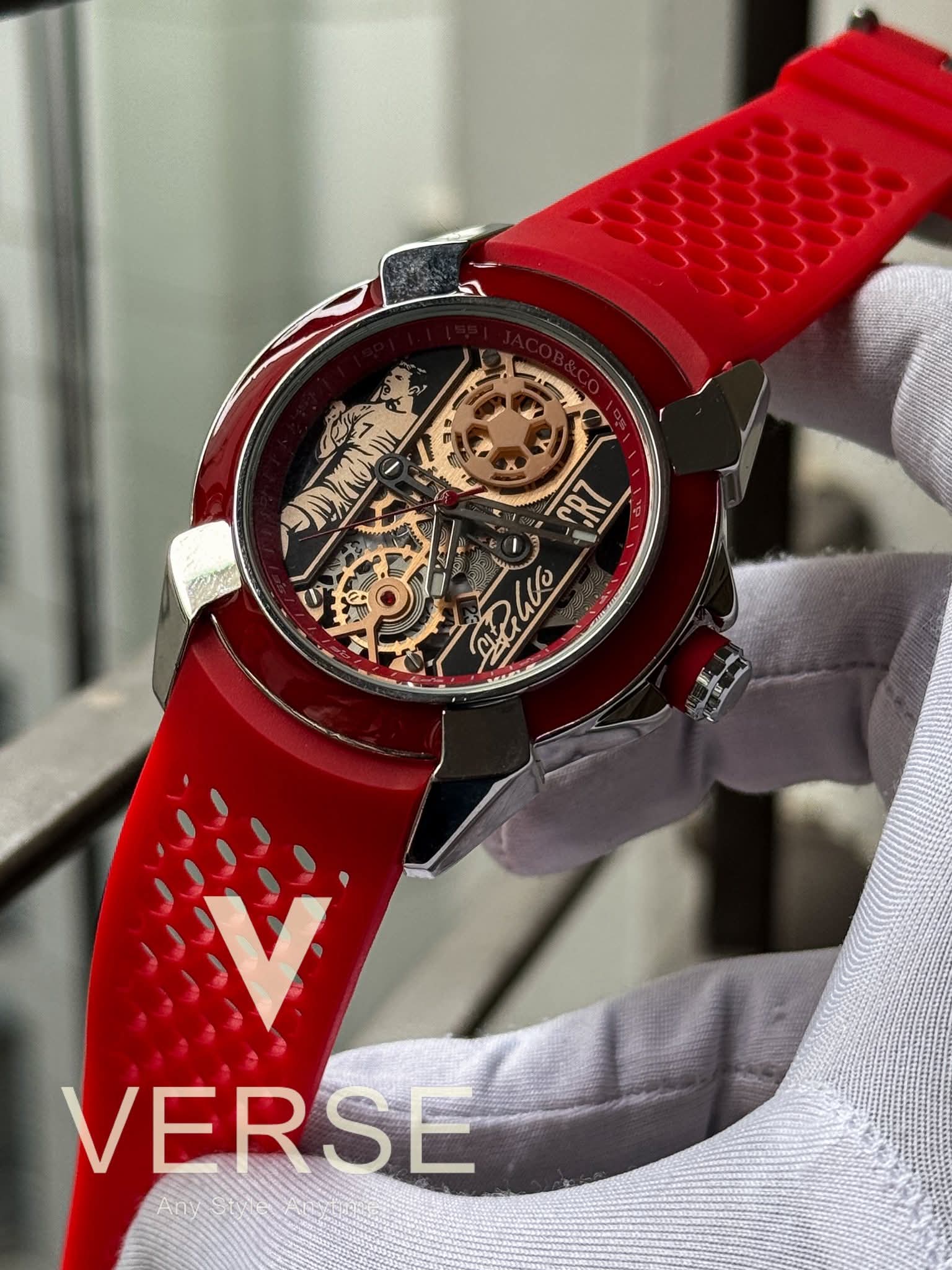 JACOB & CO CR7 Red Belt Silver Case Quartz AA - VERSE - 
