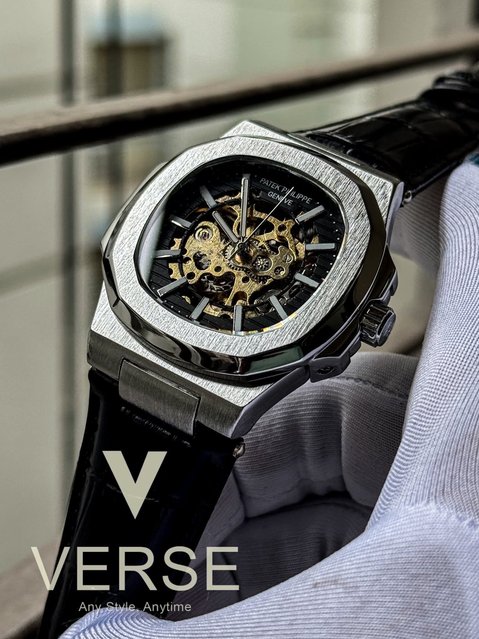 Patek Philippe Nautilus Automatic Black Belt Black Dial AA - VERSE - 