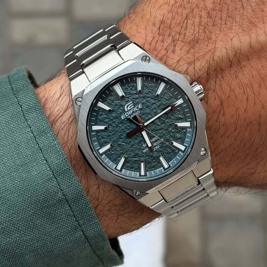 Casio Edifice Slim EFR-S108DE-3AVUDF Sapphire Petrol Teal Green Dial Stainless Steel Men's Watch | Casio EFR-S108DE-3AVUDF