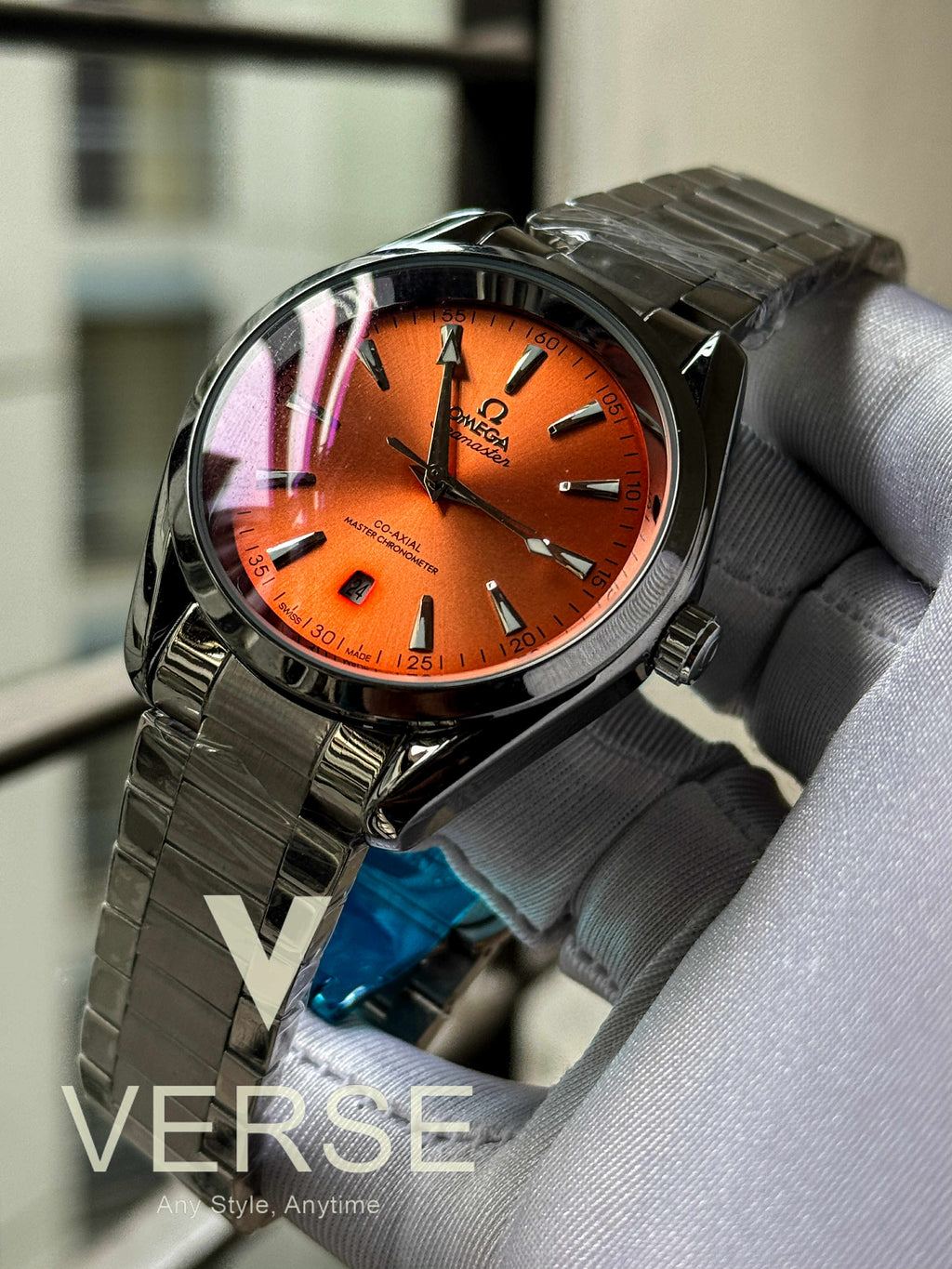 Omega Seamaster AquaTerra Automatic Sunburst Saffron Orange Dial AA - VERSE - 