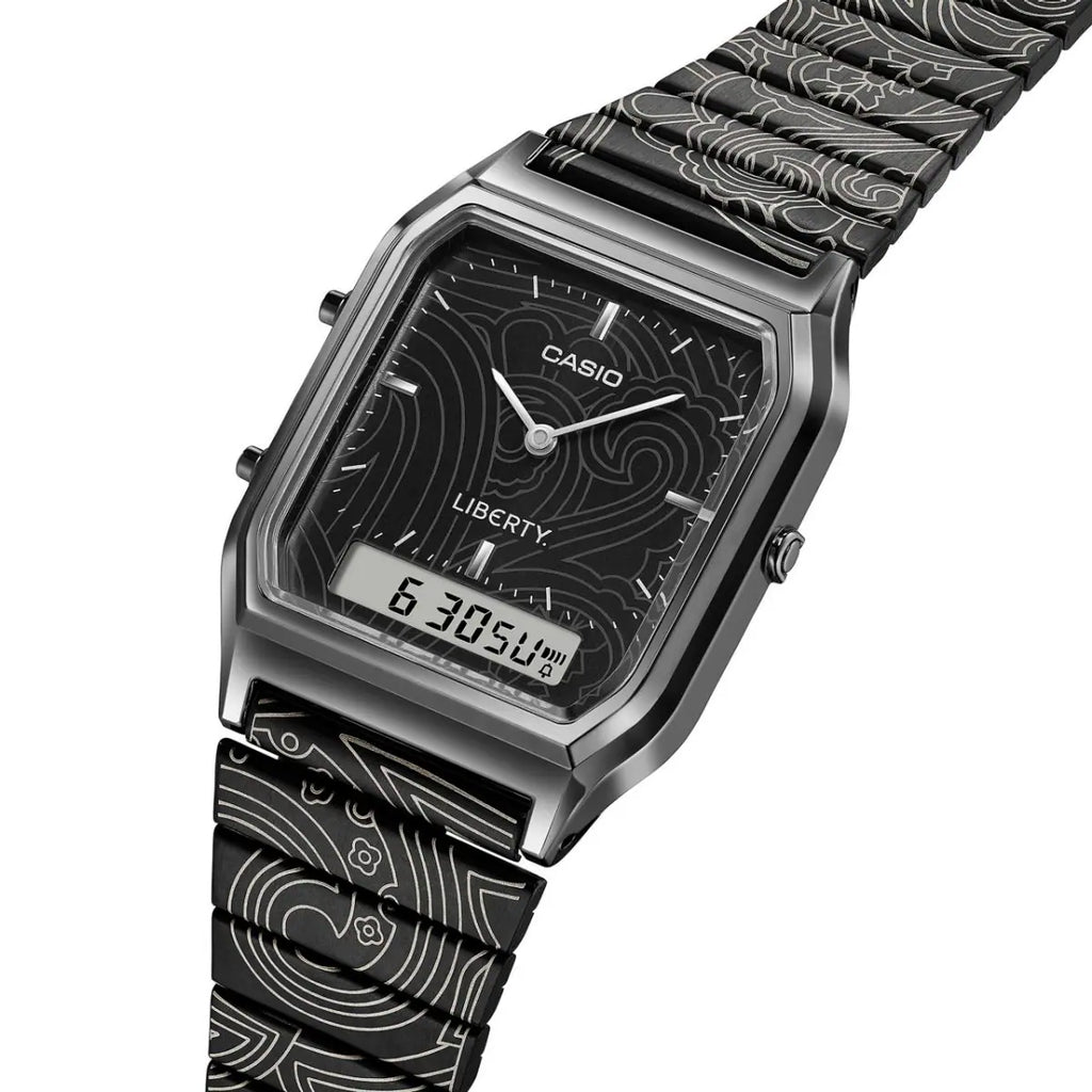 Casio Vintage AQ - 230EBLT - 1A Liberty Edition Men's Black Stainless Steel Watch | AQ - 230EBLT - 1A - VERSE - 