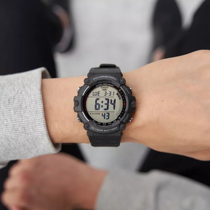 Casio AE - 1500WH - 1AVDF Gray Tone Men's 100M Digital Black Resin Watch | Casio AE - 1500WH - 1AVDF - VERSE - 