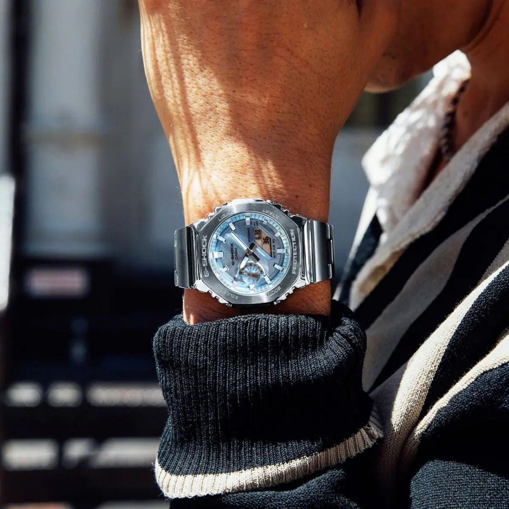 Casio G - Shock GM - 2110D - 2A G - STEEL Men’s Watch – Ice Blue Dial| Casio G - Shock GM - 2110D - 2A - VERSE - 