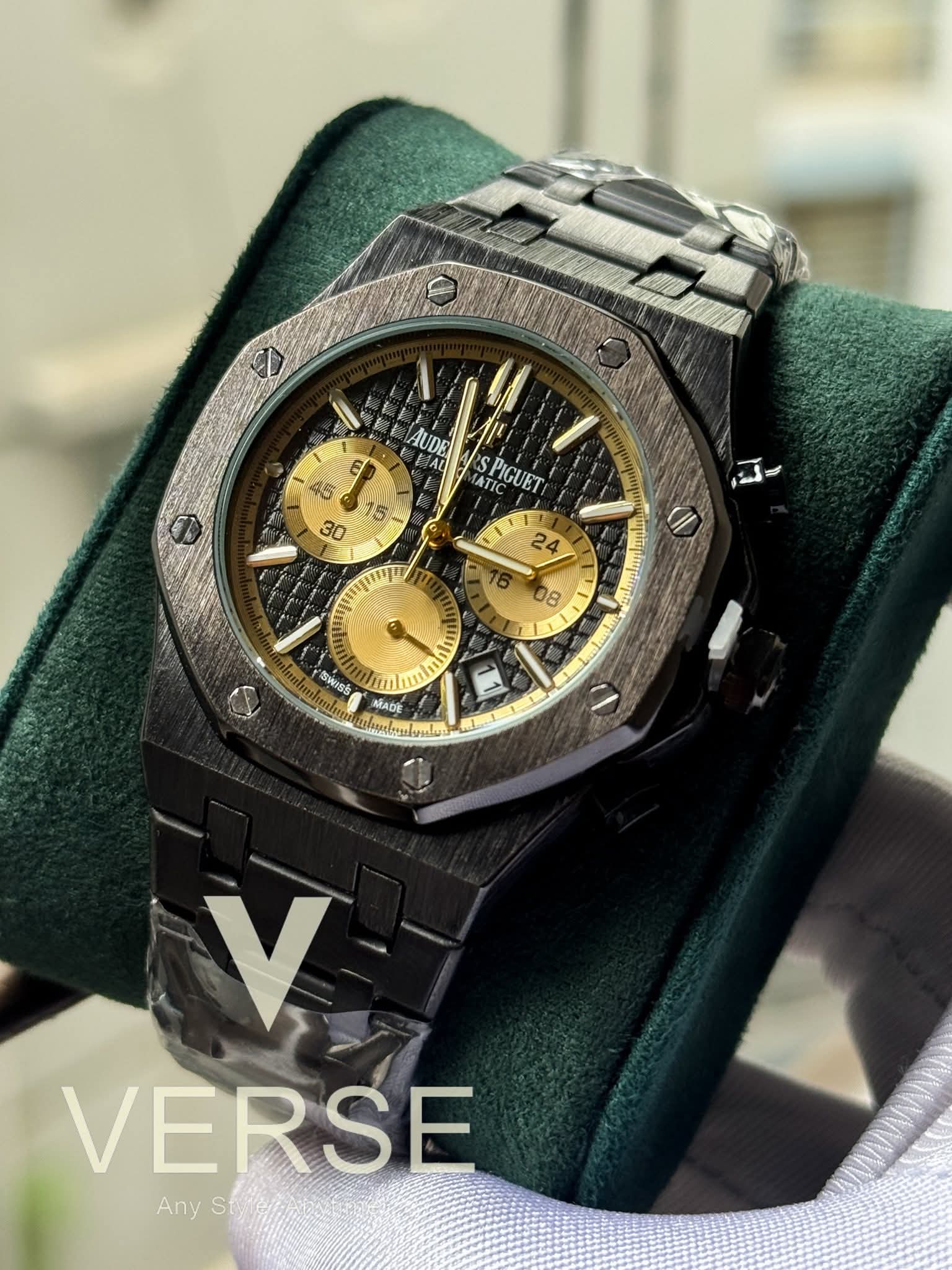 Audemars Piguet Royal Oak Chronograph Black Chain Black Dial Yellow Sub - Dial AA - VERSE - 