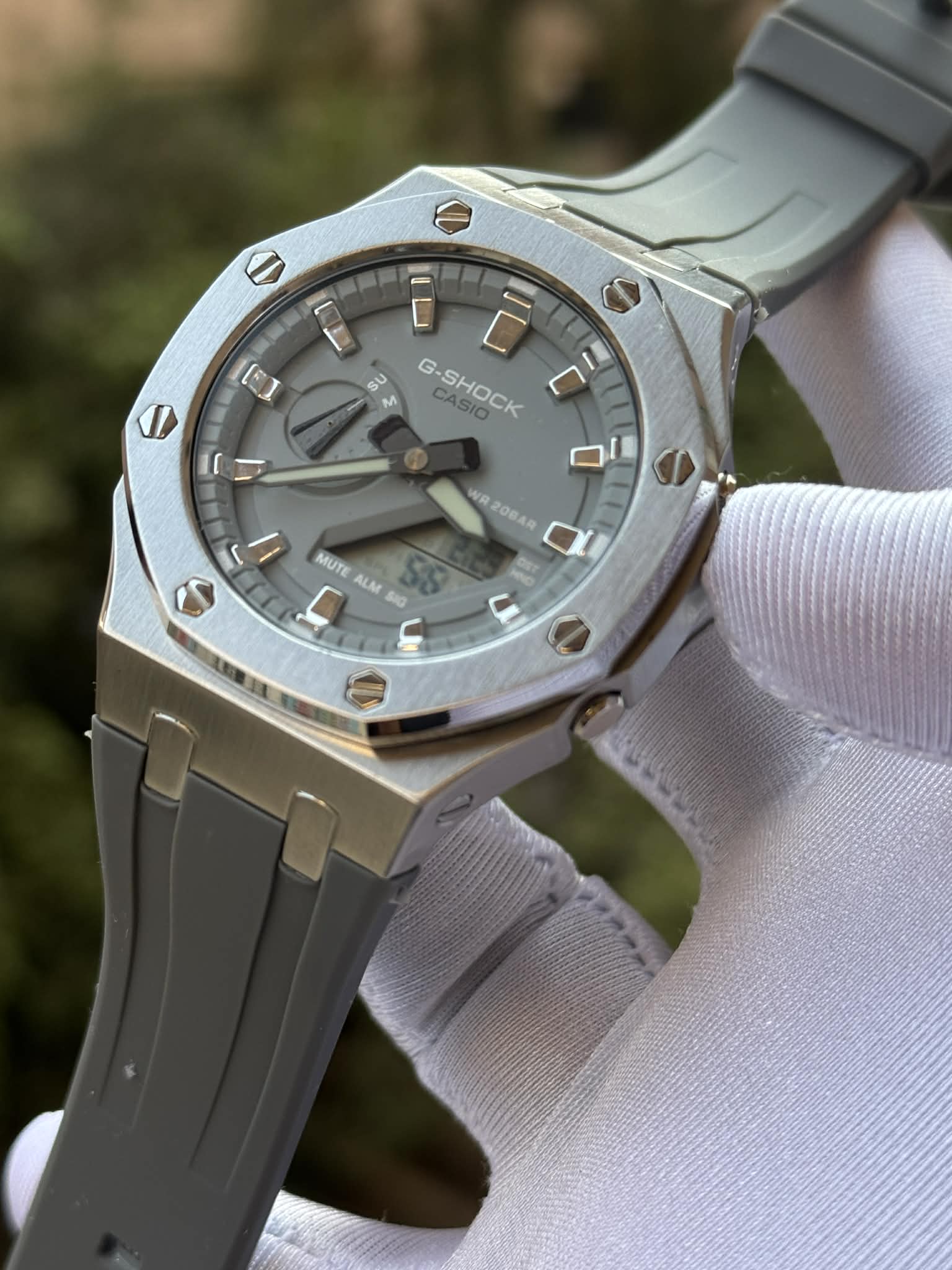 Casio G - Shock GA - 2100 "CasiOak" Modded Grey Belt - Dial Triple A - VERSE - 