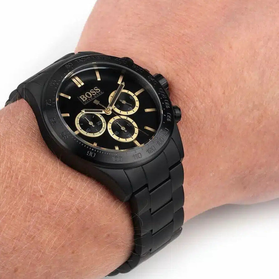 Hugo Boss Ikon Chronograph Black Dial Black Stainless Steel Men's Watch | Hugo Boss 1513278